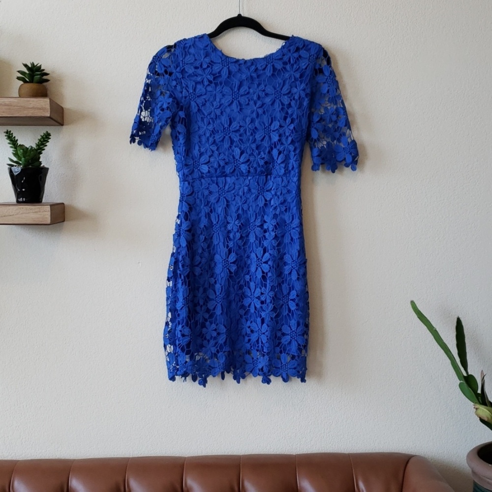 Blue thick lace dress size small